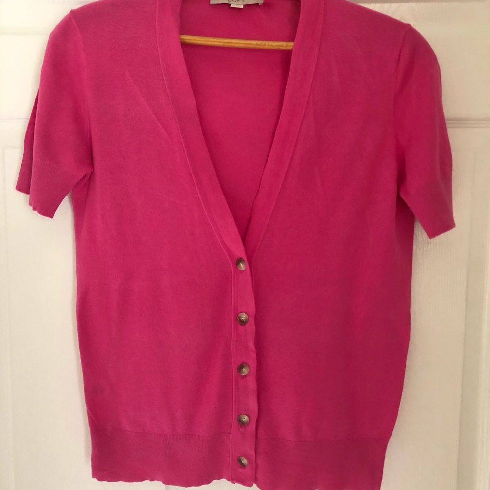 Short sleeve Loft cardigan.